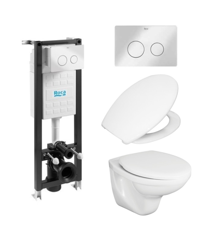 КОМПЛЛЕКТ ECO COMPACT С БУТОН К02 ХРОМ ГЛАНЦ 4 В 1, NEO RIMLESS, ОК,ЧИНИЯ, СЕД, И КАПАК ЗАБ,ПАДАНЕ, A89P10T010 + H8235710000001 + H8913970000001