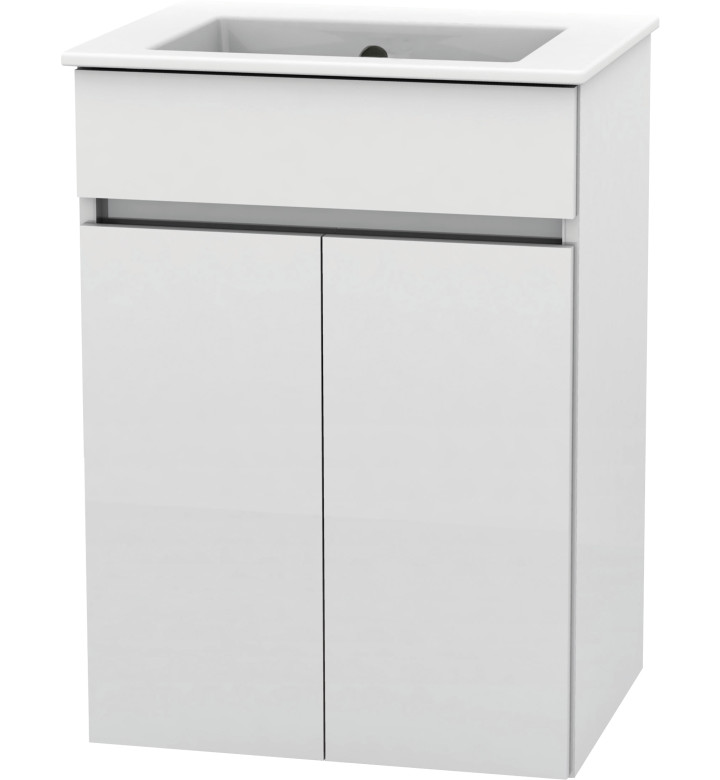 ШКАФ UNIK CUBE, БАЗОВ МОДУЛ С ДВЕ ВРАТИ И УМИВАЛНИК, БЯЛ ГЛАНЦ A851194806