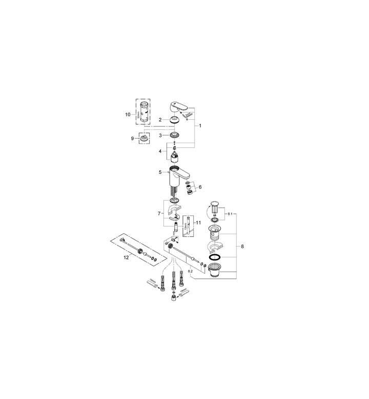 СМЕСИТЕЛ ЕДНОРЪКОХВАТКОВ EUROSMART COSMOPOLITAN 32955000