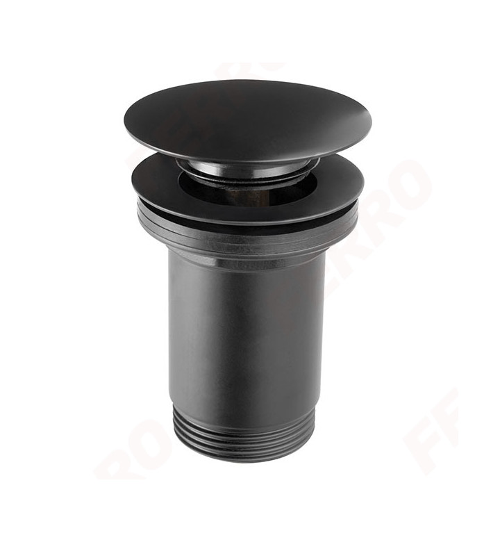 КЛИК КЛАК СИФОН ROTONDO ЗА УМИВАЛНИЦИ С ПРЕЛИВНИК, ЧЕРЕН S285-BL-B