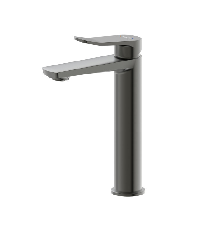 СТОЯЩ СМЕСИТЕЛ ЗА УМИВАЛНИК, БЕЗ ИЗПРАЗНИТЕЛ, ВИСОКА БАЗА, HAPPYSMART -N, GUN METAL, WQ3W15550220003 WQ3W15550220003