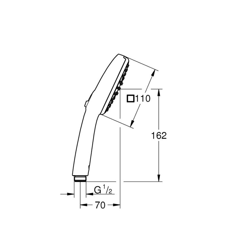 РЪЧЕН ДУШ TEMPESTA CUBE 110, 5,7L/MIN 2757130E