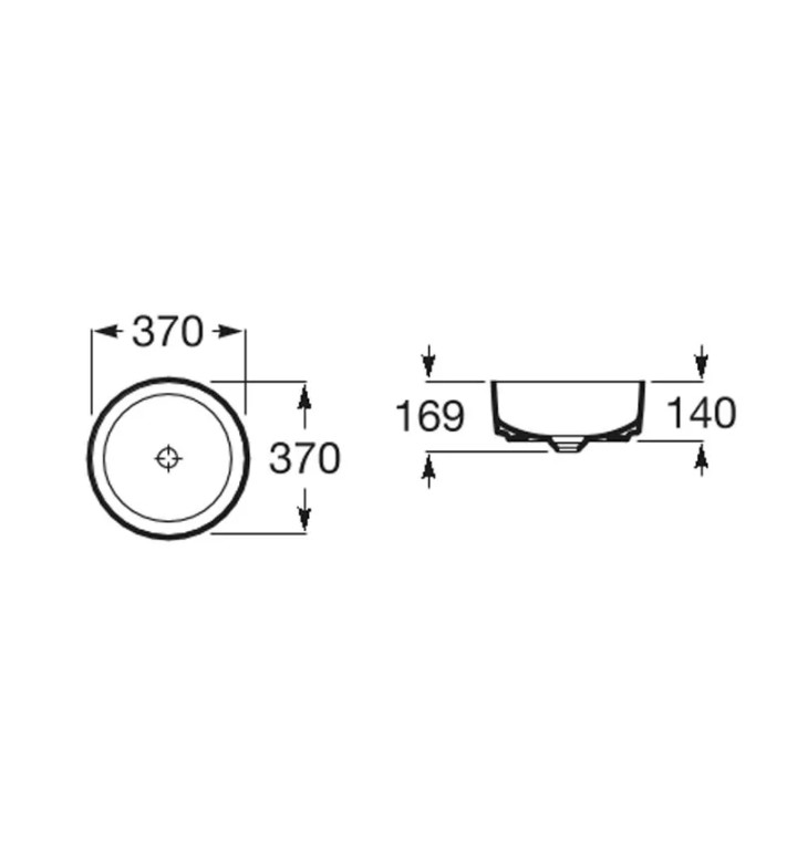 УМИВАЛНИК INSPIRA ROUND ЗА МОНТАЖ ВЪРХУ ПЛОТ Ф 370 MM, ПЕРЛА A327523630