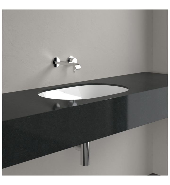 УМИВАЛНИК ARHITECTURA ЗА МОНТАЖ ПОД ПЛОТ С ПРЕЛИВНИК, ОВАЛ, 570 Х 375 Х 175MM, CERAMIC PLUS ALPIN 5A7660R1