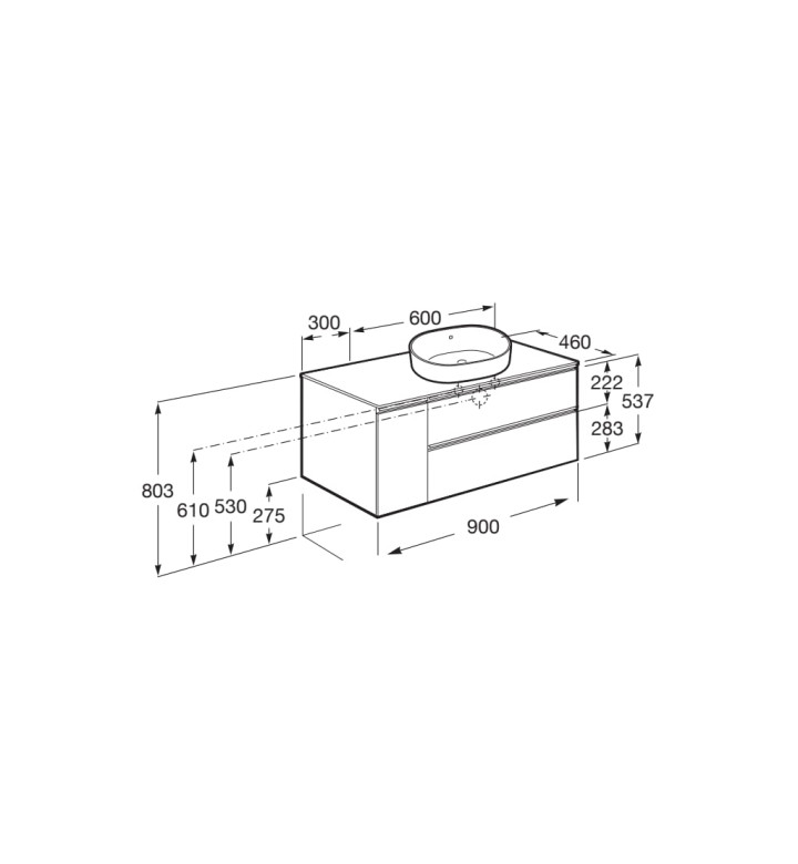 ШКАФ С ДВЕ ЧЕКМЕДЖЕТА И УМИВАЛНИК, THE GAP CITY OAK A851502402