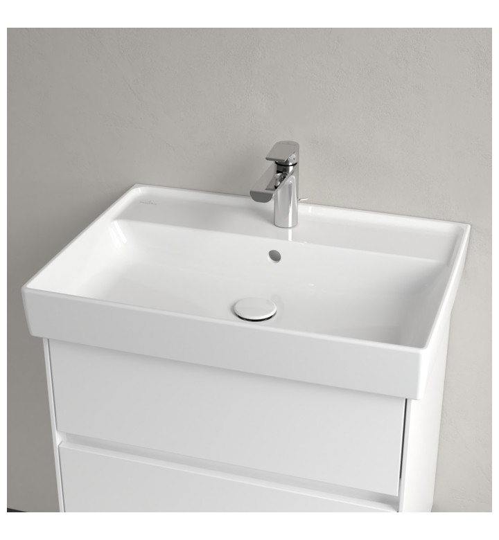 УМИВАЛНИК ЗА ВГРАЖДАНЕ В МЕБЕЛ, COLLARO, 650 Х 470 Х 160 MM С ПРЕЛИВНИК, ALPIN WHITE CERAMIC PLUS 4A3365R1