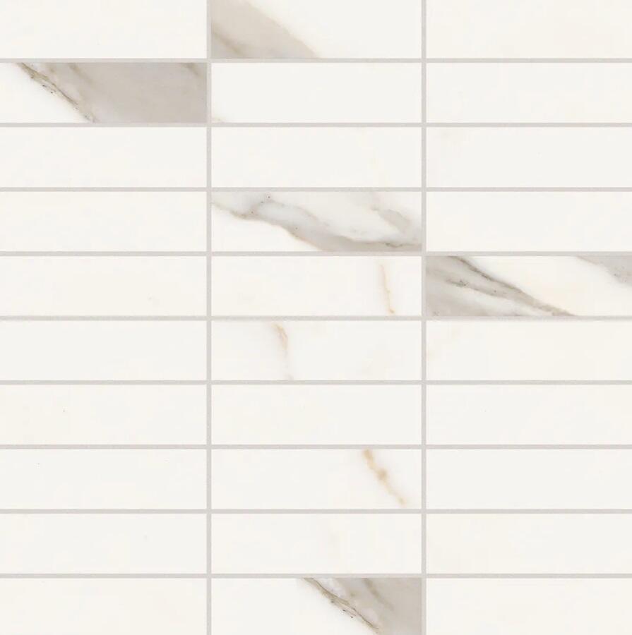 Гранитогрес VERSILIA ASSOLUTO WHITE MOSAICO LISTELLI SAT 30x30