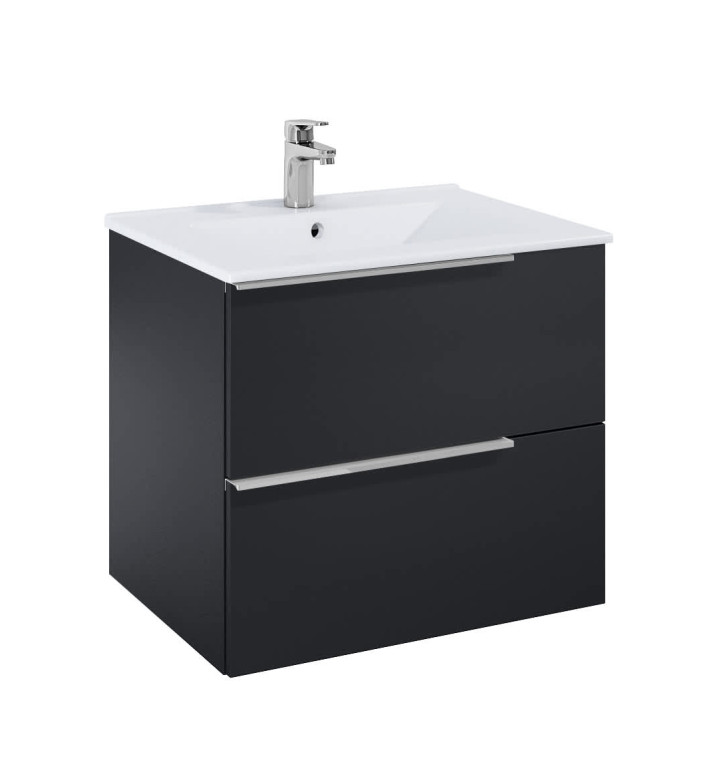 ШКАФ 600 MM, ELEGANT PLUS MATT BLACK С 2 ЧЕКМЕДЖЕТА И УМИВАЛНИК A852018532
