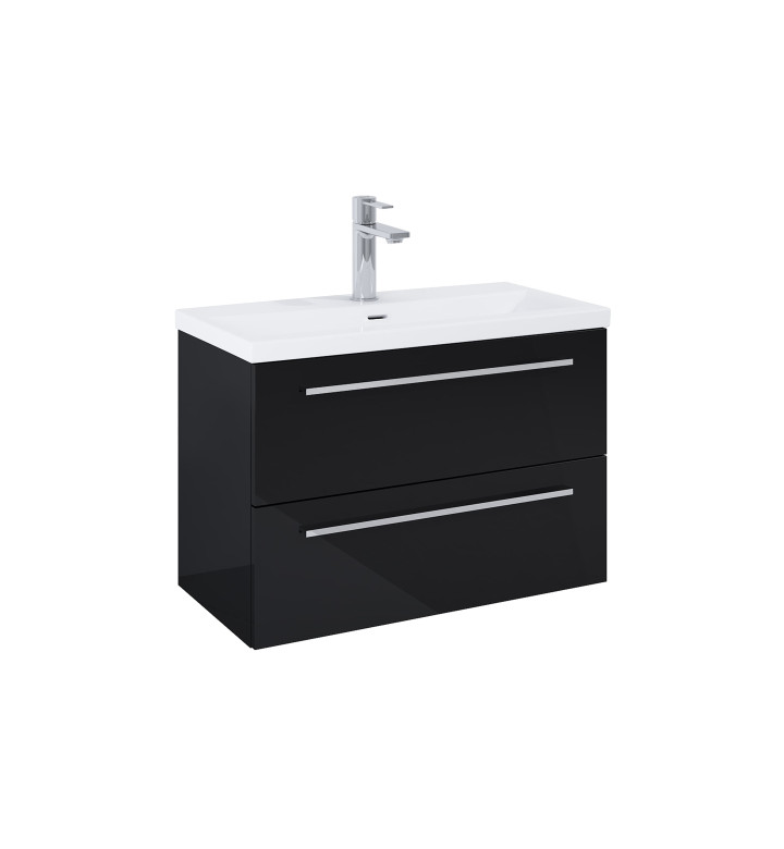 ШКАФ KWADRO GLOSSY BLACK, 815 Х 395 MM, БАЗА С ДВЕ ЧЕКМЕДЖЕТА И УМИВАЛНИК A852476351