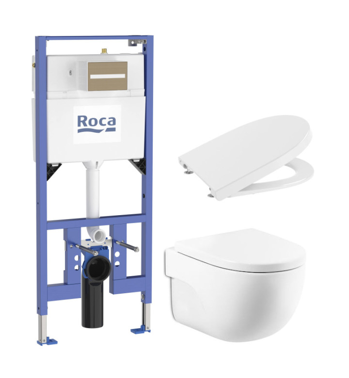 КОМПЛЕКТ ЗА WC DUPLO S 135 MM 4 В 1 MERIDIAN RIMLESS COMPACT 480 (БУТОН ПО ИЗБОР) (A8900A902E + A346244000 + A8012AC00B)