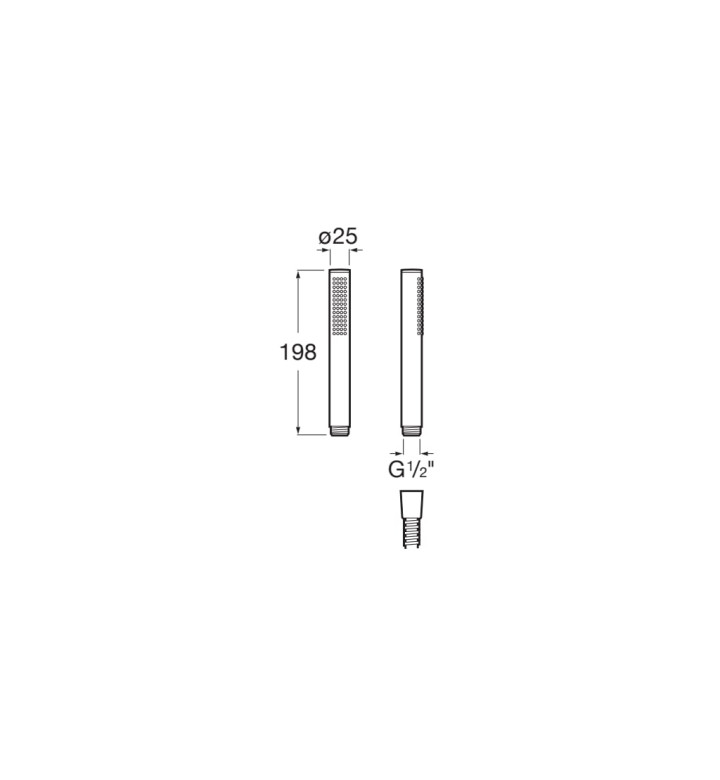 РЪЧЕН ДУШ STELLA STICK ROUND, BRUSHED GRAPHITE A5B9B61GM0