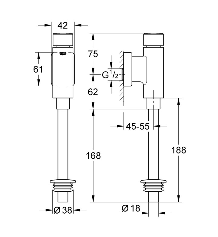 КРАН ЗА ПИСОАР RONDO 37346000