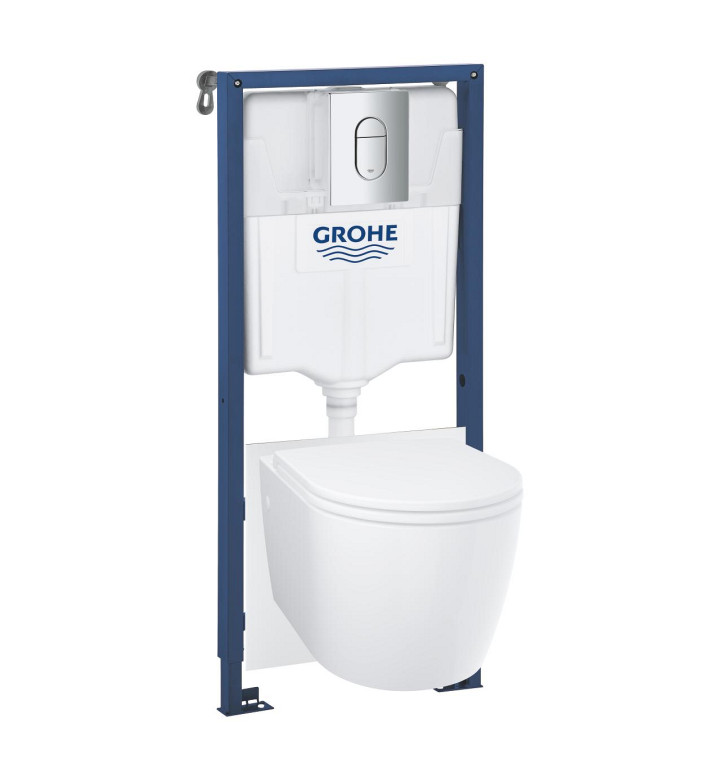 КОМПЛЕКТ ЗА WC, SOLIDO 4 В 1, 38528001 + 38844000 + 3855800M + ЧИНИЯ BAU CERAMIC БЕЗ РИНГ ,ТЪНКА СЕДАЛКА