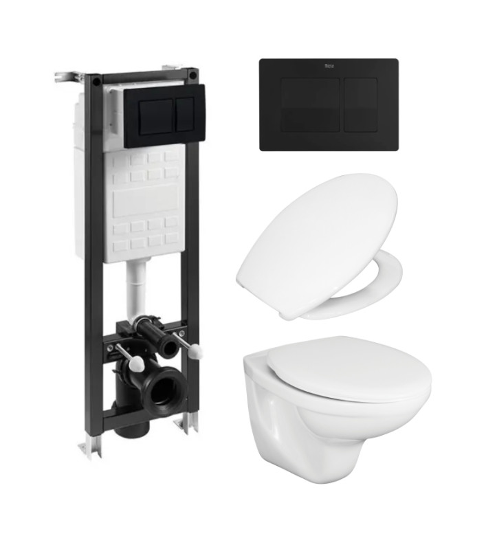 КОМПЛЕКТ ECO COMPACT С БУТОН К01, ЧЕРЕН МАТ 4 В 1, NEO RIMLESS, A89P40T010 + H8235710000001 + H8913970000001