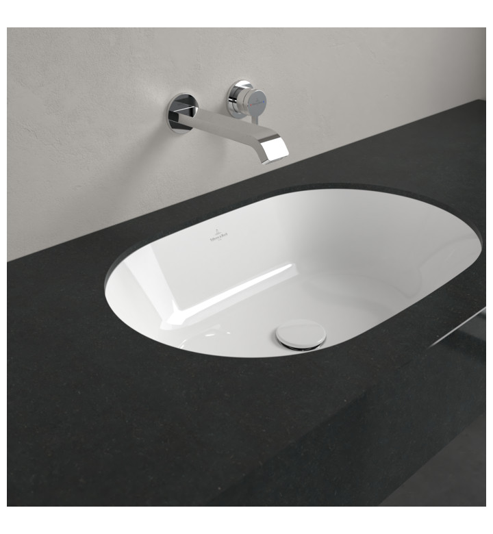 УМИВАЛНИК ARHITECTURA ЗА МОНТАЖ ПОД ПЛОТ С ПРЕЛИВНИК, ОВАЛ, 570 Х 375 Х 175MM, CERAMIC PLUS ALPIN 5A7660R1