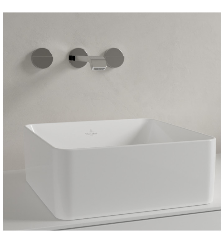 УМИВАЛНИК ЗА МОНТАЖ ВЪРХУ ПЛОТ, COLLARO, КВАДРАТЕН, 380 Х 380 Х 145MM, ALPIN 4A213801