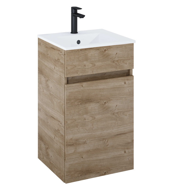ШКАФ UNIK N-CUBE, 450 X 430 X 755 MM, БАЗОВ МОДУЛ С 1 ВРАТА И УМИВАЛНИК, RURAL OAK A852501808