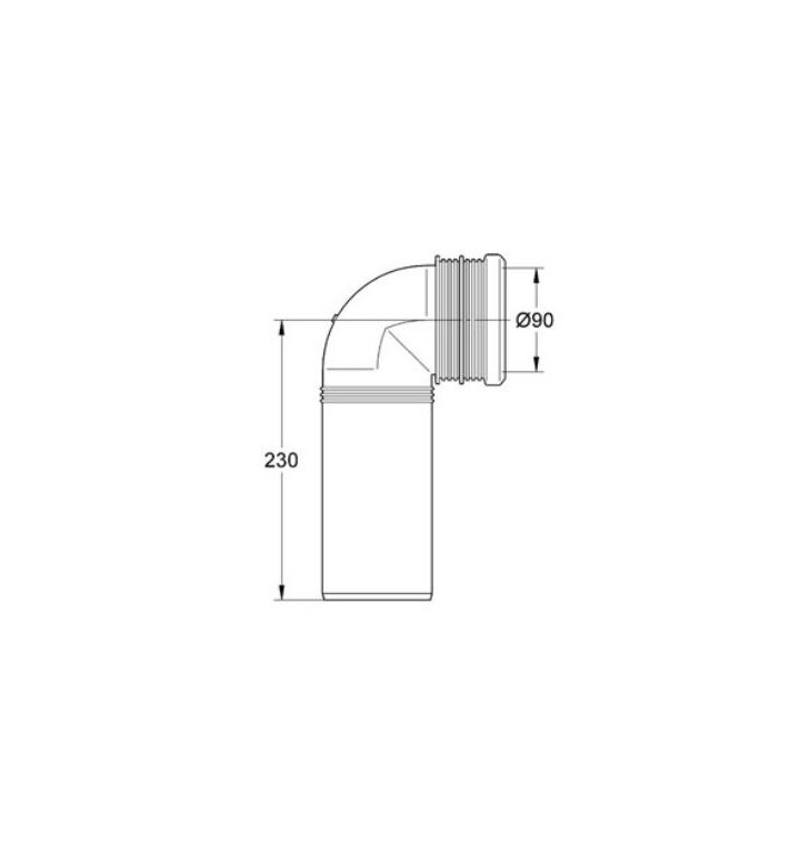 КОЛЯНО ЗА ВГРАДЕНО КАЗАНЧЕ Ф 90 MM 42327000