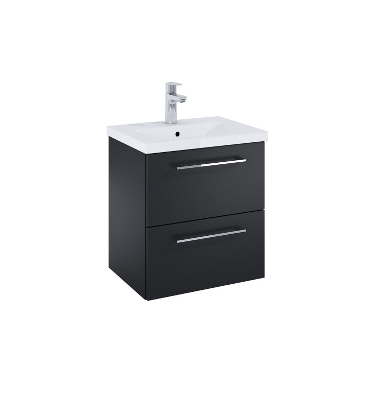 ШКАФ UNIK ROMA COMPACT PLUS, MATT BLACK, 515 X 395 MM С 2 ЧЕКМЕДЖЕТА И УМИВАЛНИК A852472532