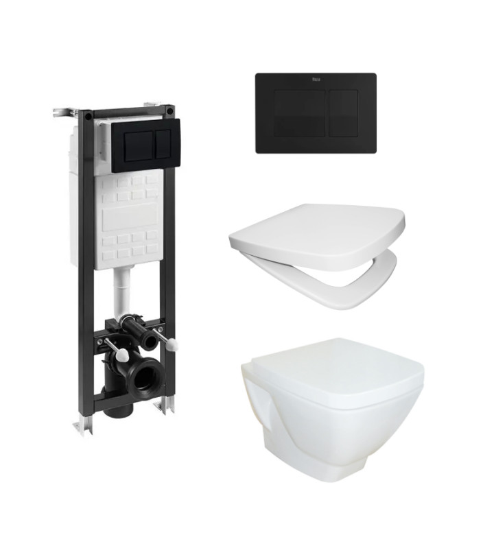 КОМПЛЕКТ ECO COMPACT С БУТОН К01 ЧЕРЕН МАТ, 4 В 1 HAPPY SMART, ОК,ЧИНИЯ, СЕД, И КАПАК, A89P40T010 +H8205700000003 + WM625SZ3U00LP01