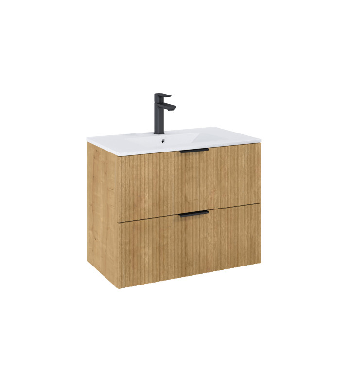 ШКАФ UNIK REEF С 2 ЧЕКМЕДЖЕТА И УМИВАЛНИК, 815 X 465 MM, LIGHT OAK A852478464