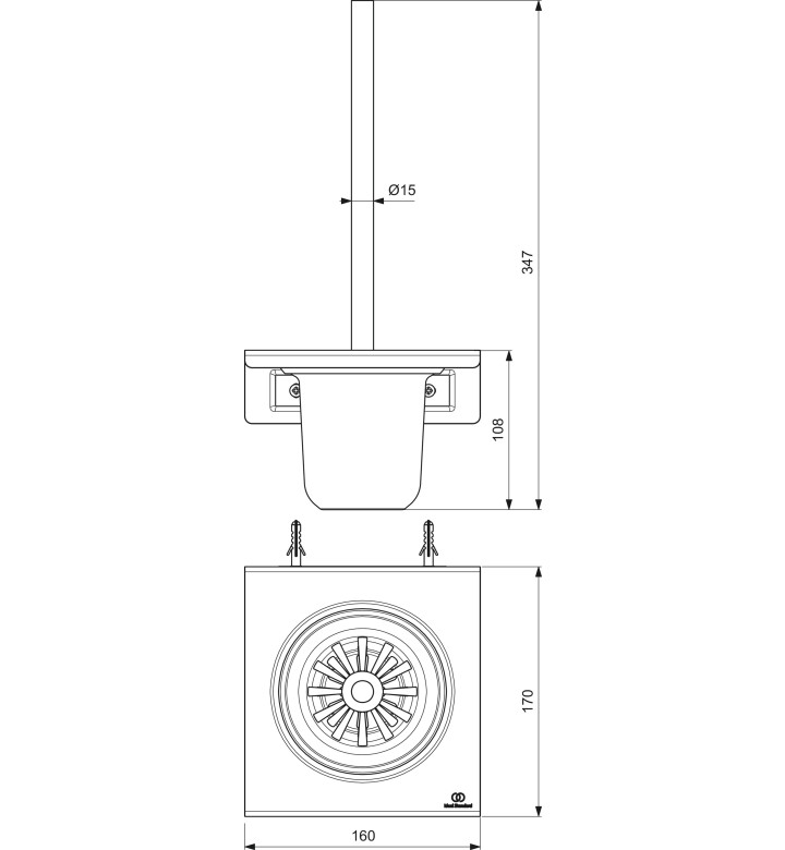 КОНЗОЛНА ЧЕТКА ALU+ ЗА WC, BD593RO