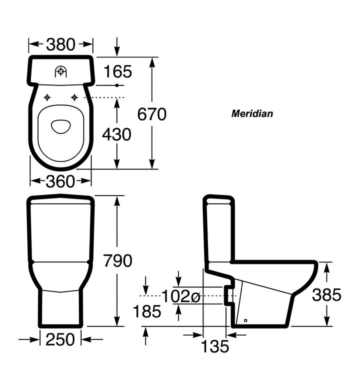 ТОАЛЕТНА ЧИНИЯ MERIDIAN СТОЯЩ МОНТАЖ A342350001