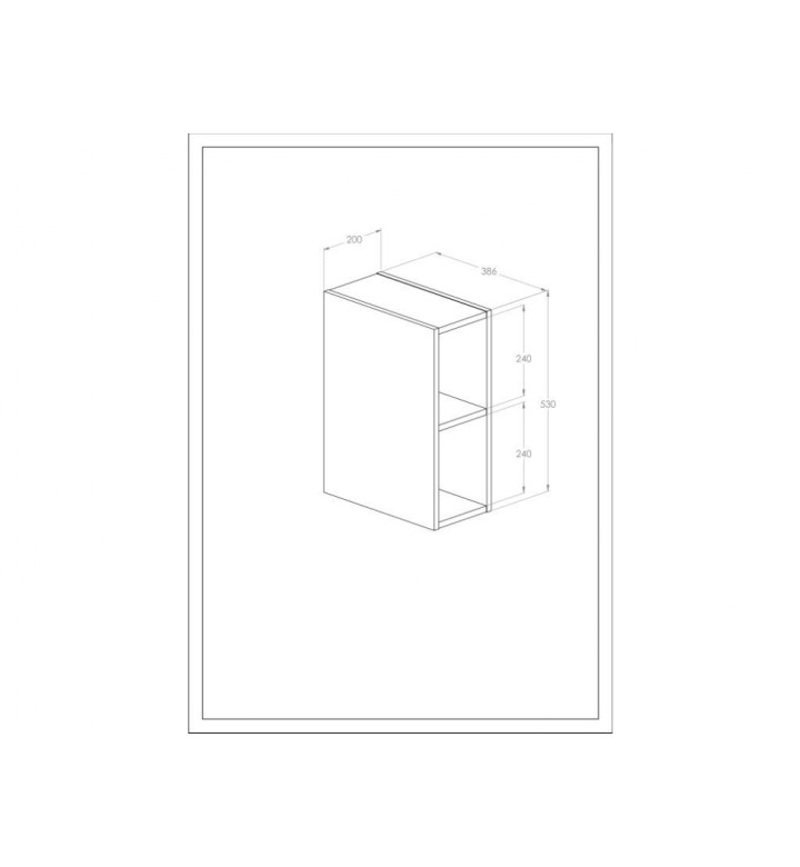 СТРАНИЧЕН МОДУЛ С ОТВОРЕН РАФТ KWADRO PLUS, 200X386X530 MM, АНТРАЦИТНО СИВО A857975153