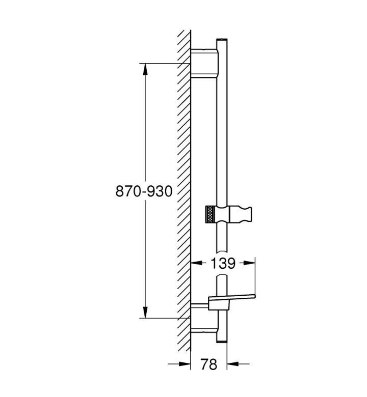 ОКАЧВАНЕ ЗА ДУШ RAINSHOWER SMART ACTIVE, 900MM 26603000