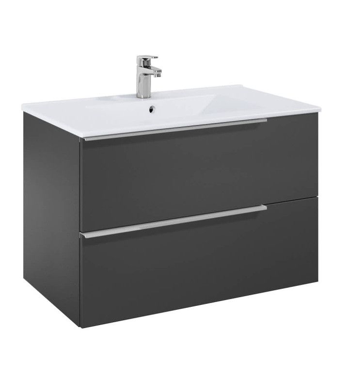 ШКАФ 800 MM, ELEGANT PLUS ONYX С 2 ЧЕКМЕДЖЕТА И УМИВАЛНИК A852019531