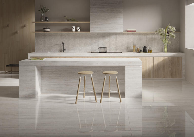 Гранитогрес TRAVERTINO VEINCUT PERLA POL 60x60