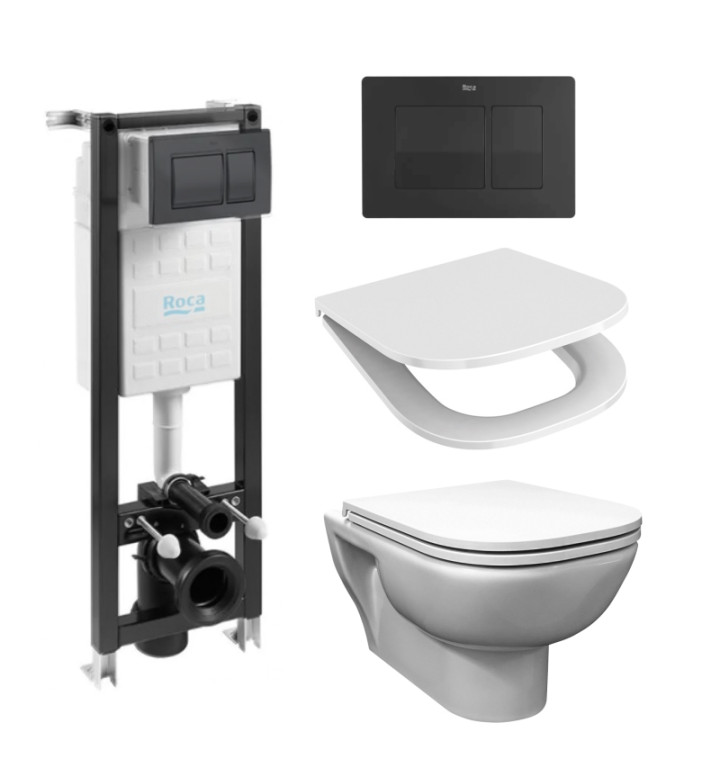 КОМПЛЕКТ ECO COMPACT С БУТОН К01 ЧЕРЕН МАТ 4 В 1, EMILIA ОК,ЧИНИЯ, СЕД, И КАПАК ЗАБ,ПАДАНЕ, A89P40T010 + WQ8G15600000003 + WQ8S05600000132