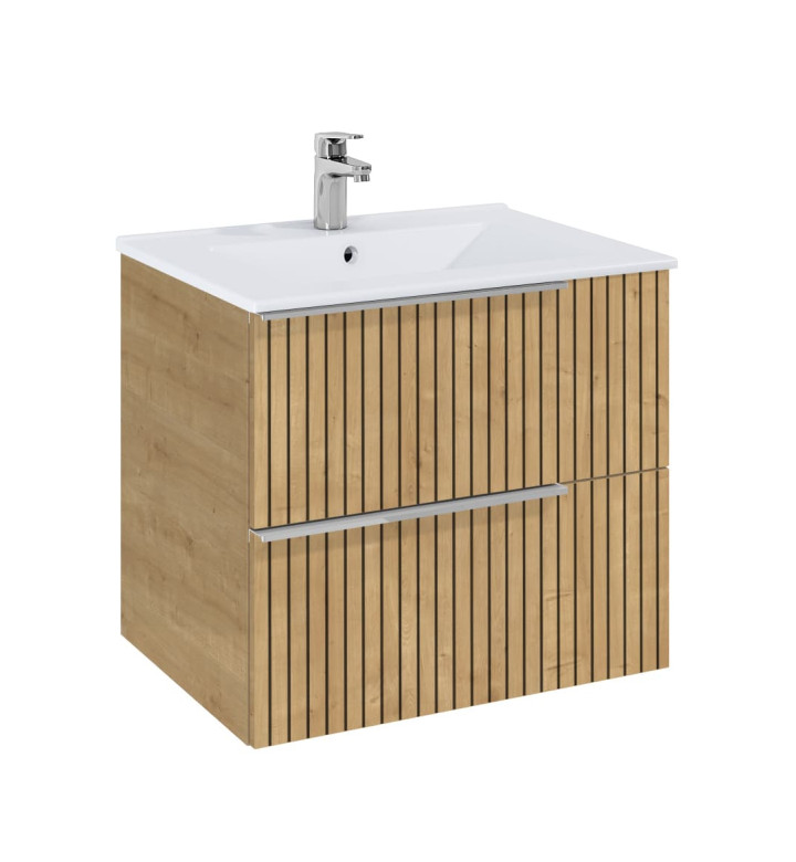 ШКАФ 600 MM, ELEGANT PLUS LIGHT OAK STRUCTURE С 2 ЧЕКМЕДЖЕТА И УМИВАЛНИК A852018574