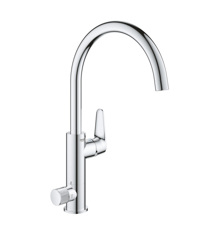 СМЕСИТЕЛ ЕДНОРЪКОХВАТКОВ ЗА КУХНЕНСКИ УМИВАЛНИК, СТОЯЩ, ХРОМ BLUE PURE BAUCURVE 31723000