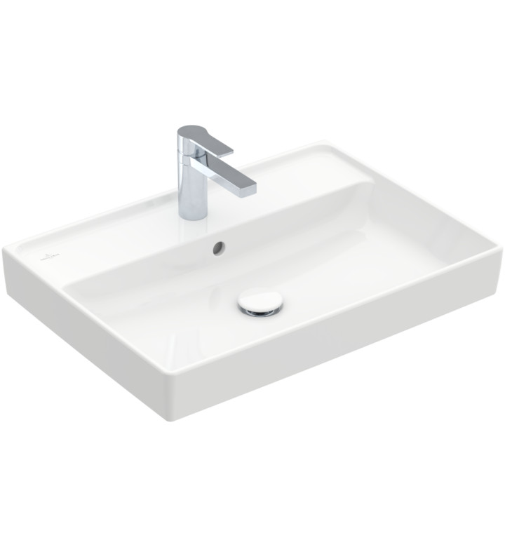 УМИВАЛНИК ЗА ВГРАЖДАНЕ В МЕБЕЛ, COLLARO, 650 Х 470 Х 160 MM С ПРЕЛИВНИК, ALPIN WHITE CERAMIC PLUS 4A3365R1