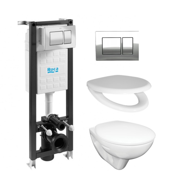 КОМПЛЕКТ ECO COMPACT С БУТОН К02 ХРОМ ГЛАНЦ, 4 В 1, MIRA, A89P10T010 + WQ8G02500000001 + H8913980000001  с квадратен бутон