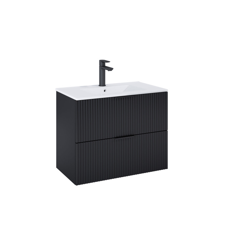 ШКАФ UNIK REEF С 2 ЧЕКМЕДЖЕТА И УМИВАЛНИК, 815 X 465 X 635 MM, ЧЕРЕН МАТ / A857955532 + A3272A4000 / A852478532