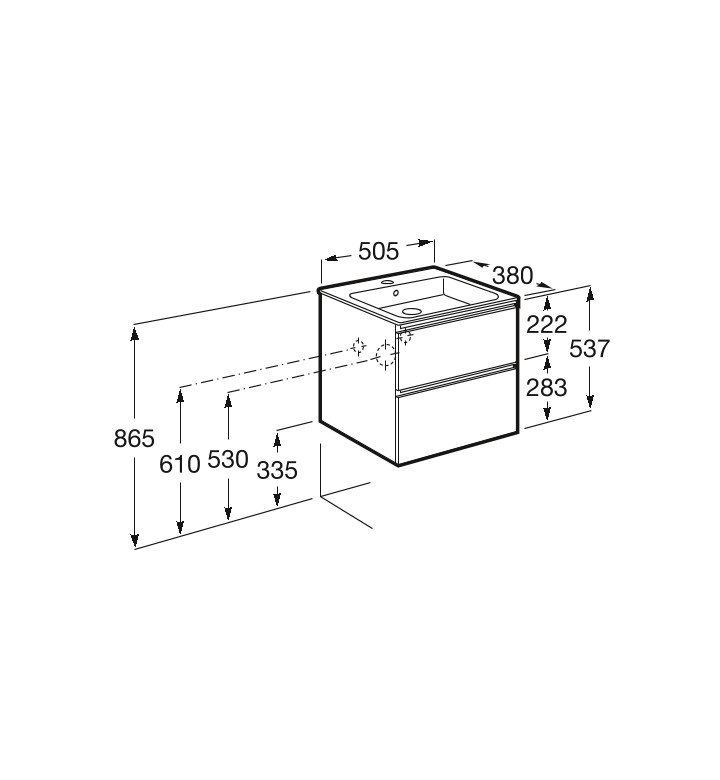ШКАФ UNIK THE GAP 500 MM С ДВЕ ЧЕКМЕДЖЕТА A851494806