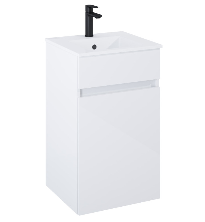 ШКАФ UNIK N-CUBE, 450 X 430 X 755 MM, БАЗОВ МОДУЛ С 1 ВРАТА И УМИВАЛНИК, БЯЛ ГЛАНЦ A852501806