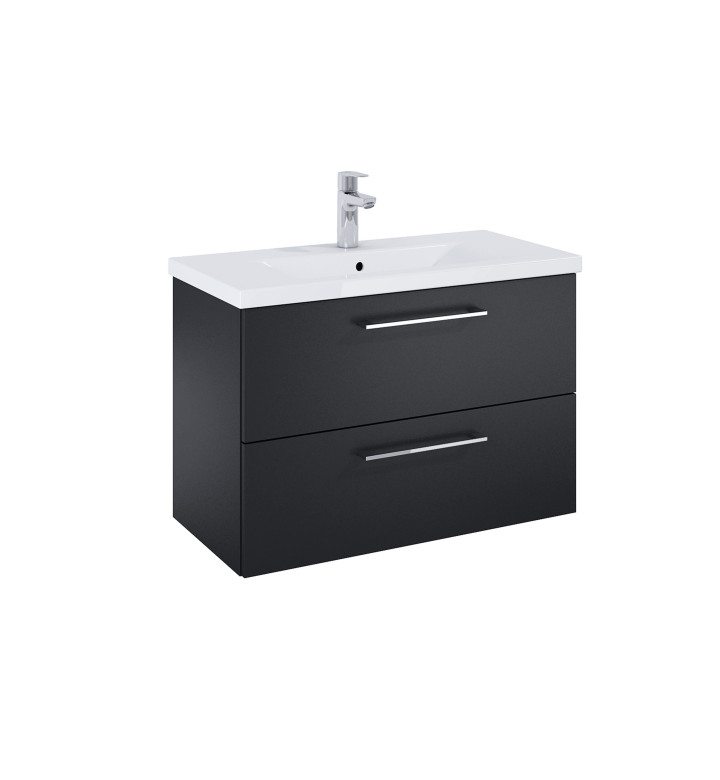 ШКАФ UNIK ROMA PLUS COMPACT, 815 X 395 С 2 ЧЕКМЕДЖЕТА И УМИВАЛНИК, ЧЕРЕН МАТ A852474532