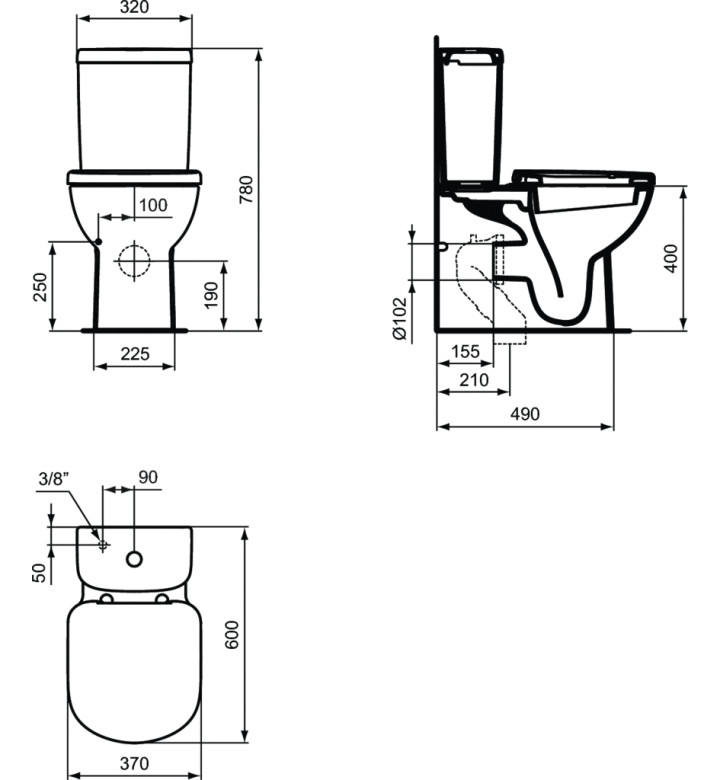 ТОАЛЕТНА ЧИНИЯ ЗА WC КОМПЛЕКТ, 600 MM, TEMPO T328101
