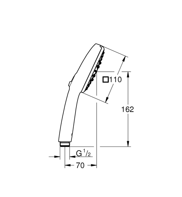 РЪЧЕН ДУШ TEMPESTA CUBE 110, 8,4L/MIN 27574003
