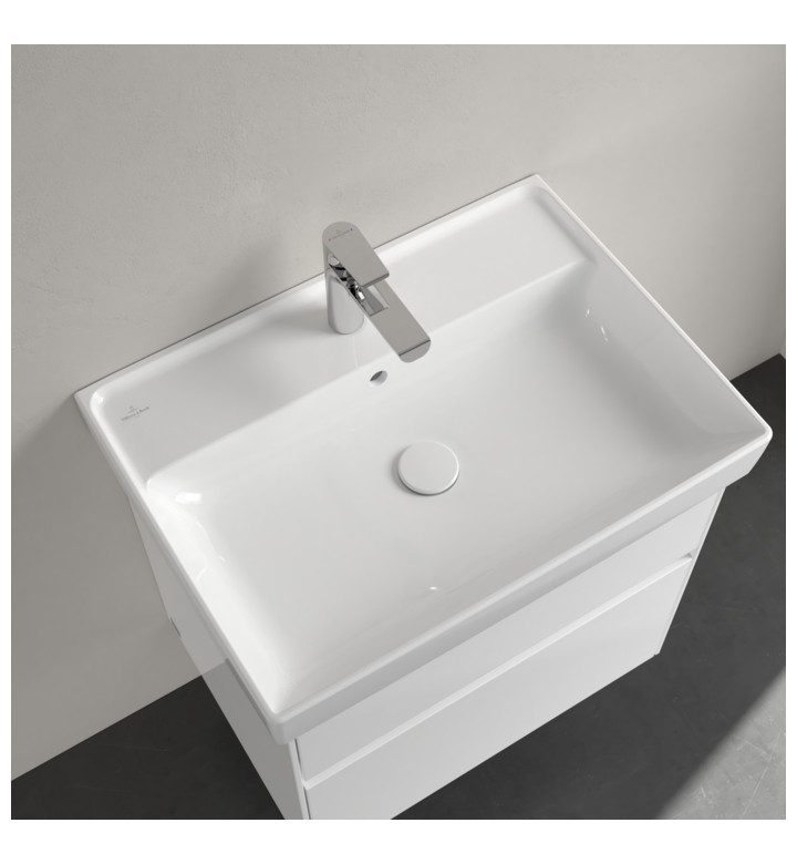 УМИВАЛНИК ЗА ВГРАЖДАНЕ В МЕБЕЛ, COLLARO, 650 Х 470 Х 160 MM С ПРЕЛИВНИК, ALPIN WHITE CERAMIC PLUS 4A3365R1