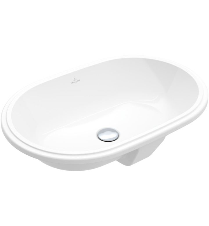 УМИВАЛНИК ARHITECTURA ЗА МОНТАЖ ПОД ПЛОТ С ПРЕЛИВНИК, ОВАЛ, 570 Х 375 Х 175MM, CERAMIC PLUS ALPIN 5A7660R1
