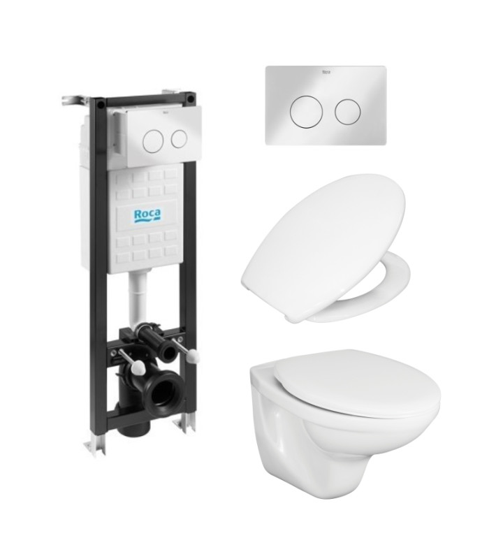 КОМПЛЕКТ ECO COMPACT С БУТОН К02 ХРОМ ГЛАНЦ, 4 В 1, NEO B RIMLESS, A89P10T010 + WQ8G12610000001 + H8913970000001
