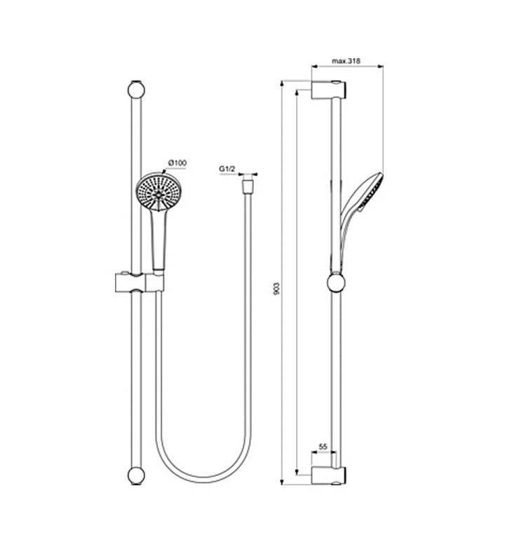 ОКАЧВАНЕ 90 CM, 3F/100, IDEALRAIN M3 BC797AA