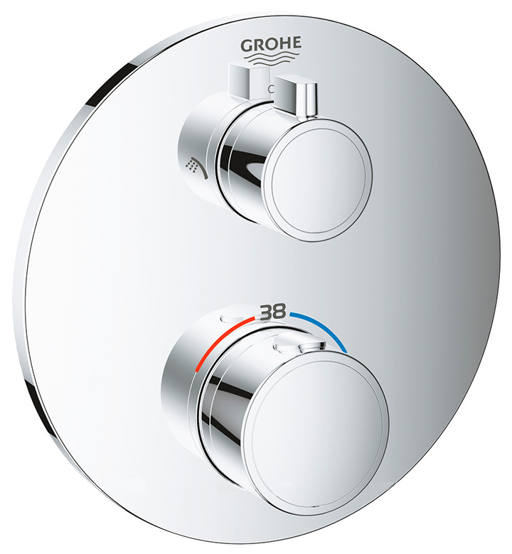 СМЕСИТЕЛ С ТЕРМОСТАТ GROHTHERM ЗА ДУШ С ДВА ИЗХОДА 24076000