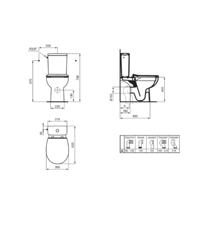 МОНОБЛОК КОМПЛЕКТ 62 CM EUROVIT W843301
