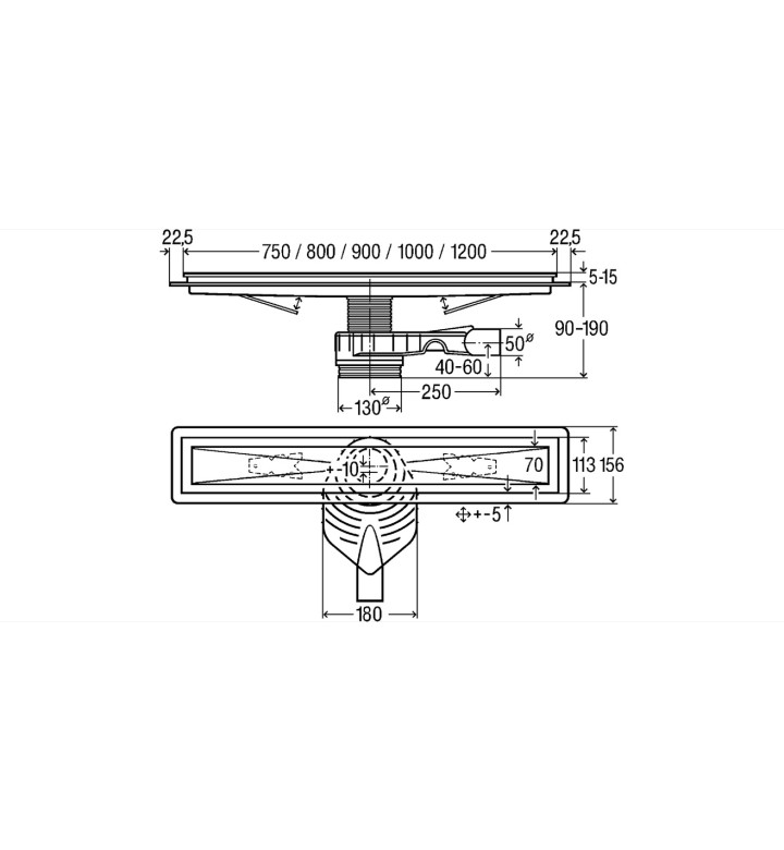 VIEGA ADVANTIX ДУШ КАНАЛ 750 MM 618001