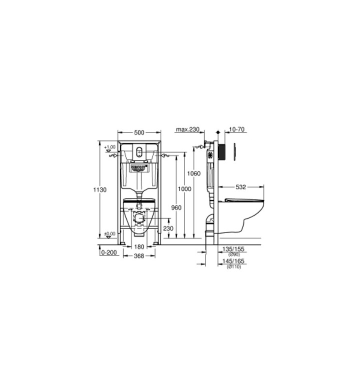 СТРУКТУРА ЗА ВГРАЖДАНЕ GROHE SOLIDO ЗА BAU CERAMIC SLIM 36504000